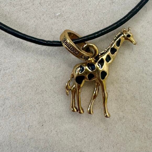 VTG Juicy Couture Giraffe Mini Charm Cord Bracelet Gold Tone - Picture 4 of 8